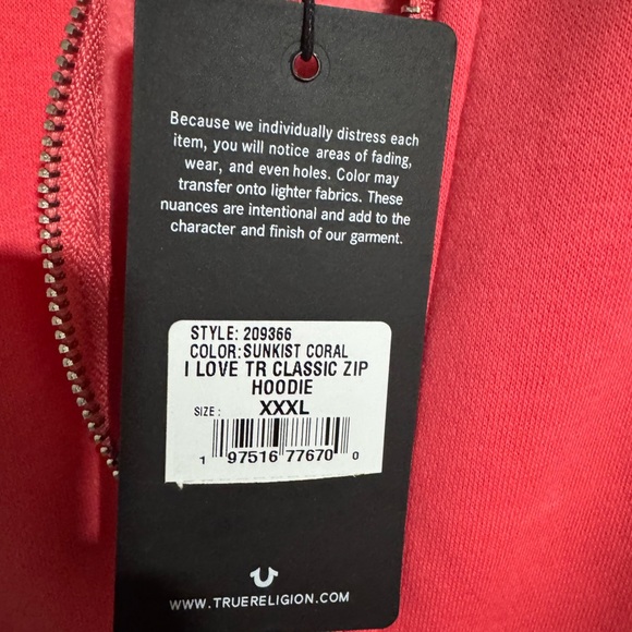 True Religion Vibrant Pink Hoodie - Picture 4 of 5